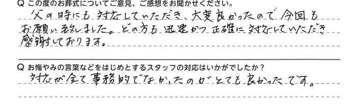 今回もお願い致しました。
